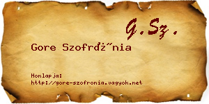 Gore Szofrónia névjegykártya